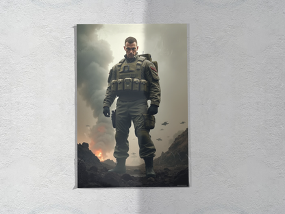 Soldier poster nr 2, military poster, fighter poster, army poster, military wall art