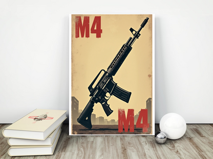 M4 carbine rifle poster