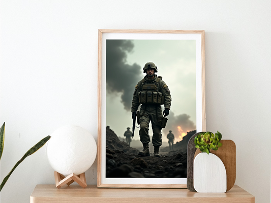 Soldier poster, freedom fighter, fighter poster, soldier wall art, military poster