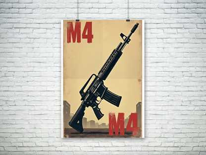 M4 carbine rifle poster