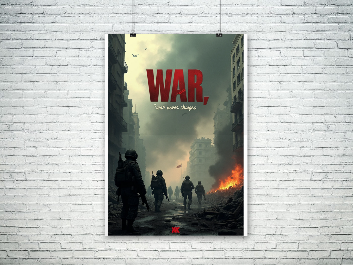 War never changes, style2, quote poster, military wall art, army poster, soldier poster, war poster