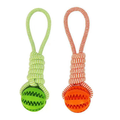 Rubber ball pulling toy